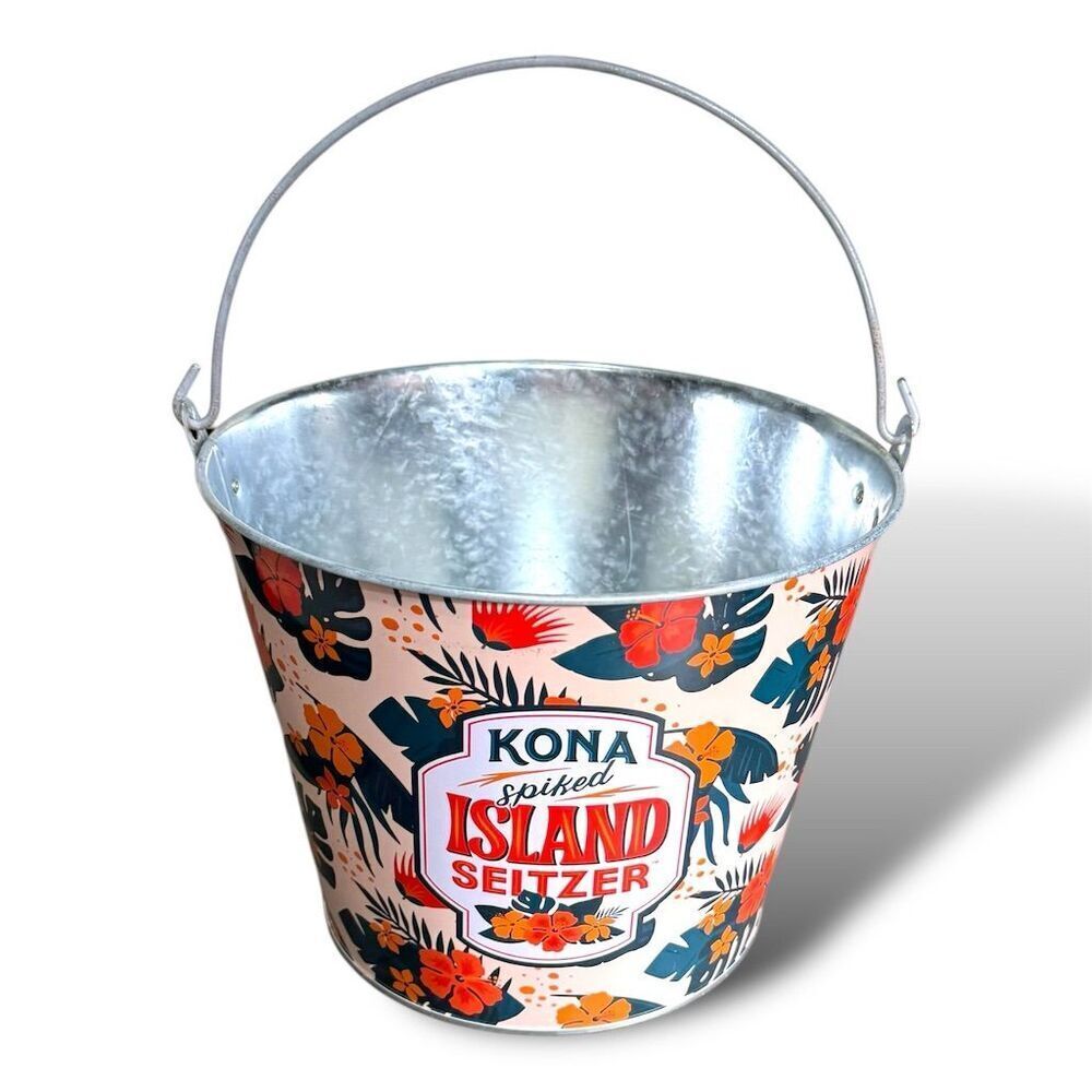 Kona Spiked‎ Island Seltzer Red Metal Beer Ice Bucket Tropical Parties & Events